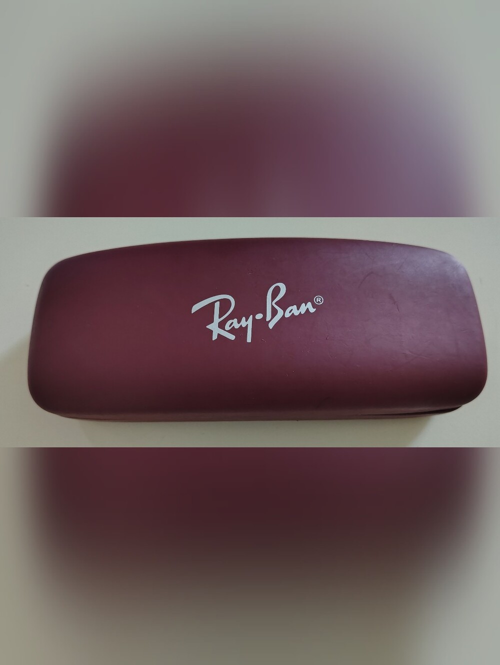 Ray-Ban Burgundy And Grey Clamshell Eyeglass Case